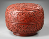 A Chinese cinnabar lacquer 'dragon' box and cover