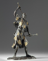 A Japanese bronze figure of a samurai