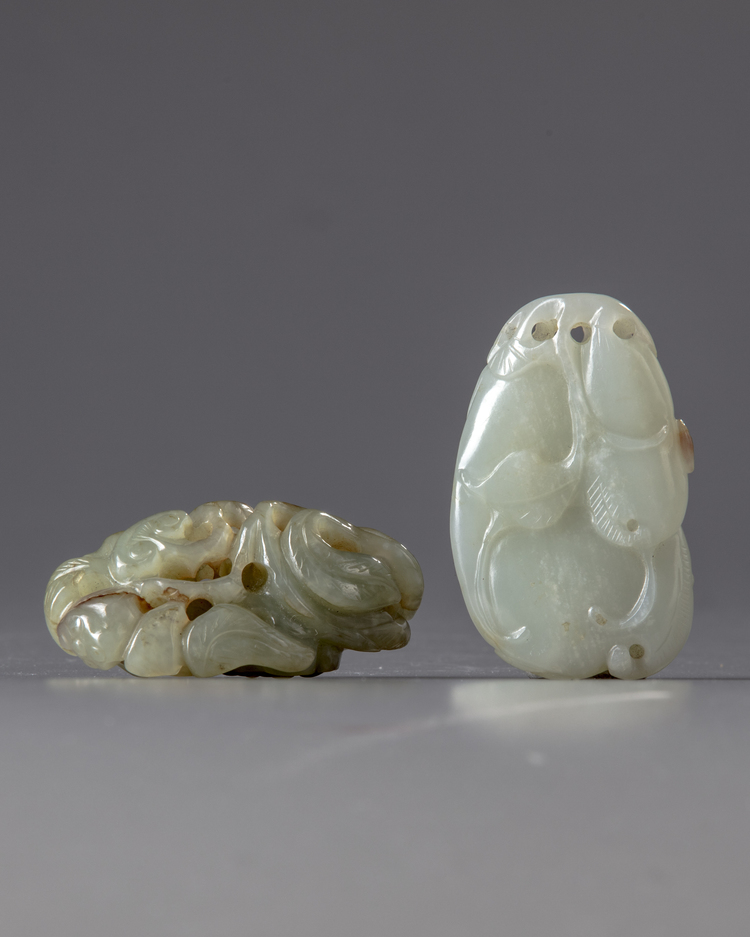 TWO CHINESE JADE CARVINGS, 19TH CENTURY