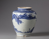 A Japanese blue and white Arita jar