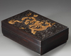 A Chinese carved and gilt zitan box and cover