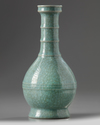 A Chinese celadon crackle-glazed bottle vase