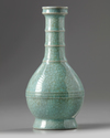 A Chinese celadon crackle-glazed bottle vase