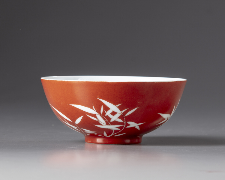 A small Chinese bamboo bowl