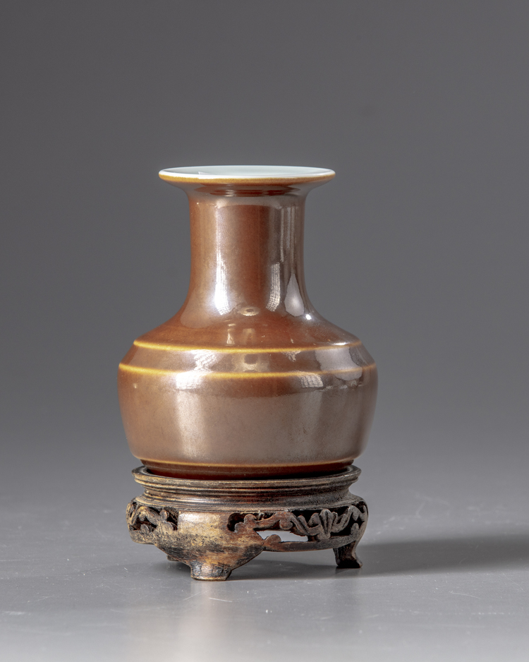 A Chinese brown glazed vase