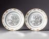 Two Chinese with European figures decorated dishes