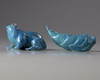 TWO CHINESE ROBIN'S EGG-GLAZED WATER DROPPERS, 19TH-20TH CENTURY