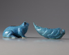 TWO CHINESE ROBIN'S EGG-GLAZED WATER DROPPERS, 19TH-20TH CENTURY