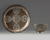 A RARE ARMENIAN ENAMELLED SILVER CUP AND SAUCER, TURKEY SECOND HALF 18TH CENTURY