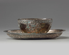 A RARE ARMENIAN ENAMELLED SILVER CUP AND SAUCER, TURKEY SECOND HALF 18TH CENTURY