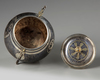 An Ottoman niello silver-gilt vessel and cover, sugar pot.