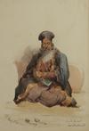 Two watercolours orientalst painting depicting a Greek priest from Constantinople, Amadeo Preziosi