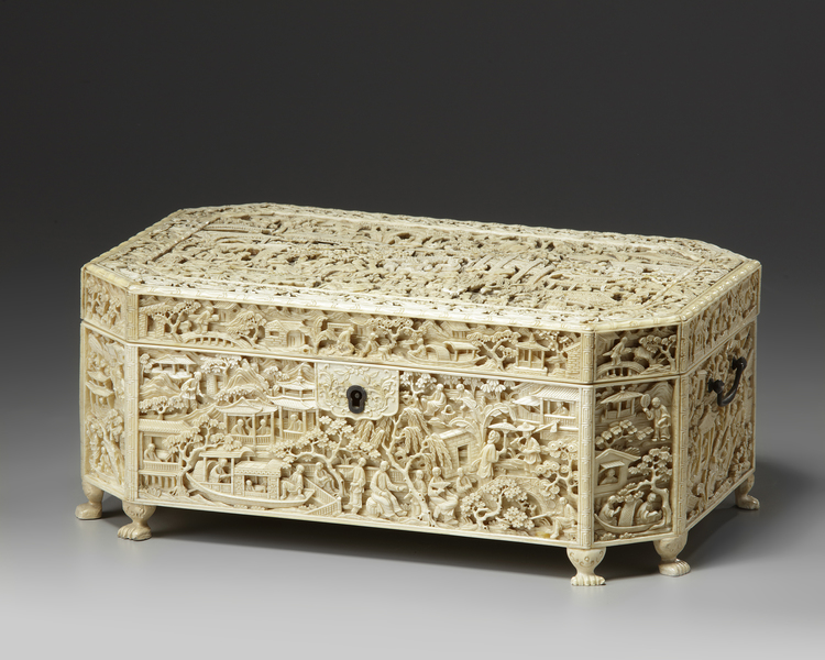 A Cantonese carved ivory sewing box