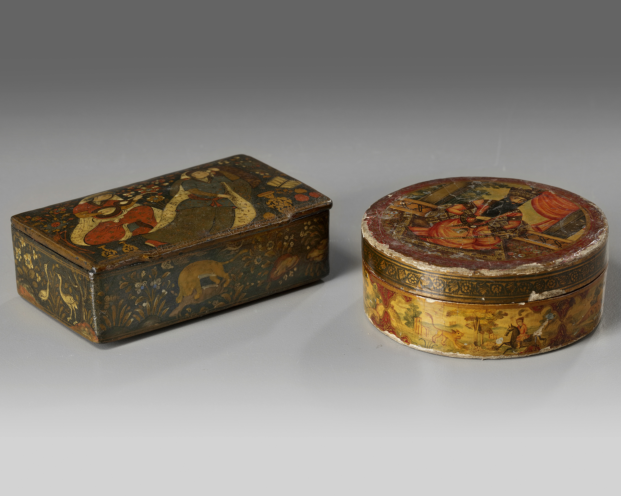 Two Qajar Lacquer Boxes