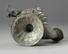 An Islamic bronze oil lamp