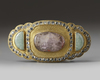 An Ottoman silver-gilt and gemset jade belt buckle