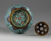 A CHINESE CLOISONNÉ ENAMEL ALTAR VASE AND COVER