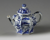 A CHINESE BLUE AND WHITE MOULDED OCTAGONAL TEAPOT AND COVER, CHINA, KANGXI PERIOD (1662-1722)