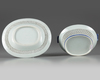 A Chinese blue and white 'Nanking pattern' reticulated basket and platter