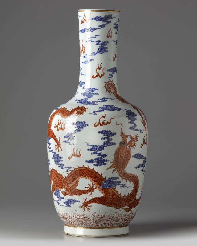 A Chinese iron-red-decorated 'dragon' vase