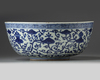 A Chinese blue and white 'flower scroll' bowl