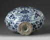 A Chinese blue and white moon flask