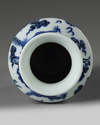 A Chinese blue and white 'dragon' vase