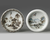 Two Chinese enamelled washers