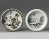 Two Chinese enamelled washers