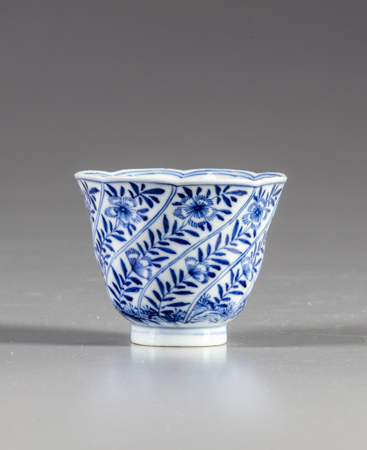 A Chinese blue and white cup