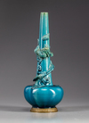 A Chinese turquoise-glazed 'dragon' bottle vase