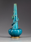 A Chinese turquoise-glazed 'dragon' bottle vase