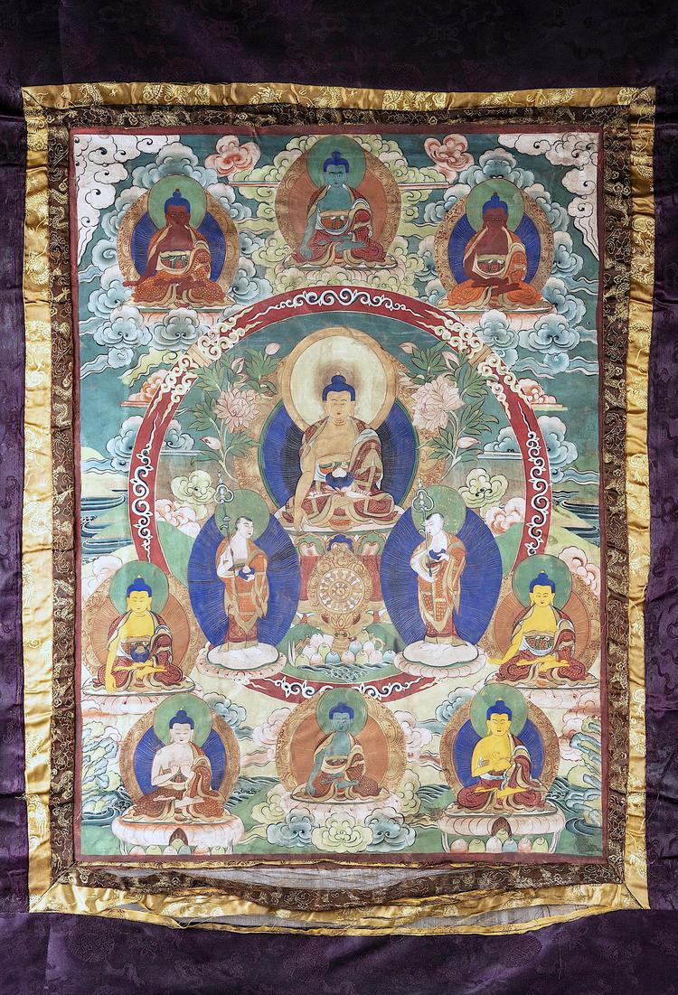 A Tibetan thangka of Shakyamuni