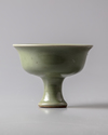 A CHINESE CELADON GLAZED STEM CUP, MING DYNASTY (1368-1644) OR LATER