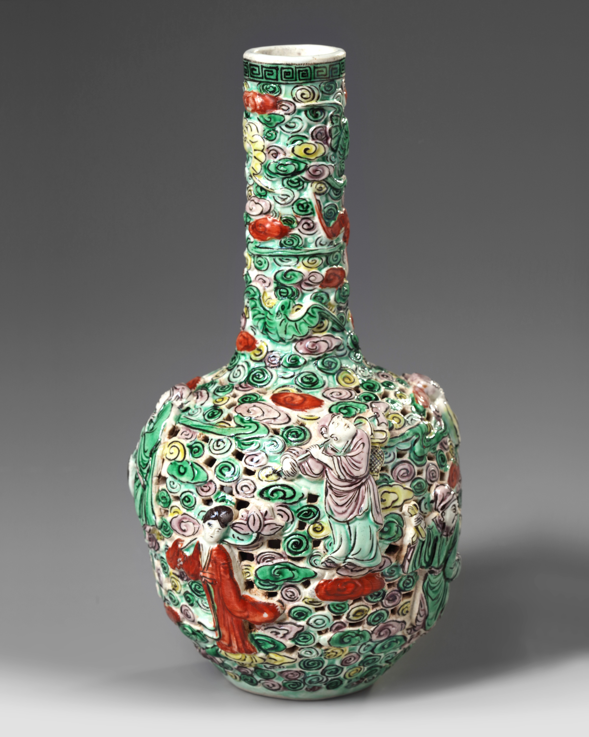 Details about   9.1" China Colour Enamels Porcelain Taoism Eight Immortals Octagonal Bottle Vase 