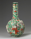 A Chinese famille verte 'Eight Immortals' bottle vase