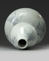 A Korean blue and white 'butterfly and chrysanthemum' double gourd vase