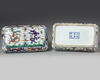 A Chinese rectangular wucai box and cover