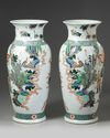 Two Chinese famille verte vases