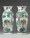 Two Chinese famille verte vases