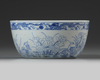 A CHINESE BLUE AND WHITE 'MANDARIN DUCKS' BOWL, QING DYNASTY (1644-1911)