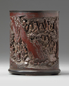 A Chinese carved bamboo 'scholars' brush pot, bitong