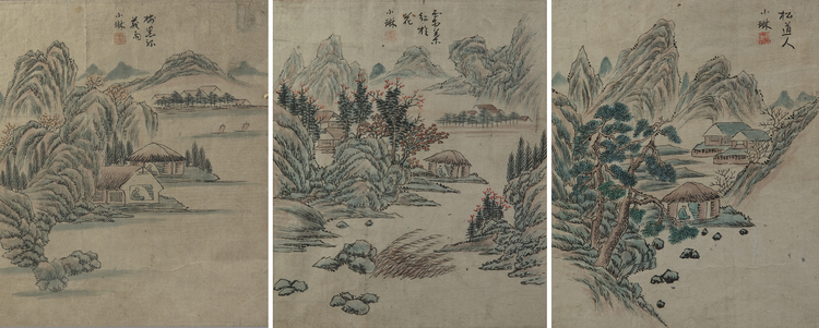 Three Chinese landscape paintings