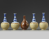 A group of five Chinese vases