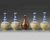 A group of five Chinese vases