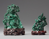 Two Chinese malachite carvings
