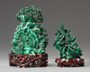 Two Chinese malachite carvings