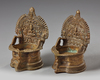 Two Hindu oil lamps