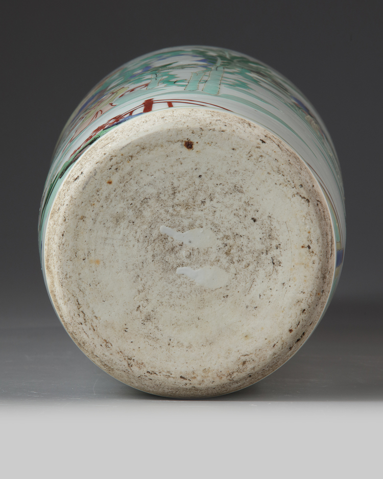 A Chinese Famille Verte Sleeve Vase