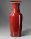 Two large Chinese red glazed vases